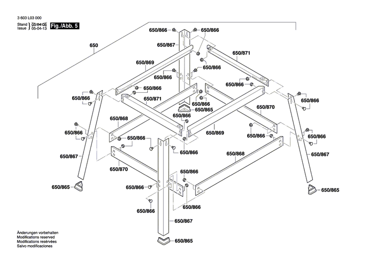 New Genuine Bosch 1609203P41 Table
