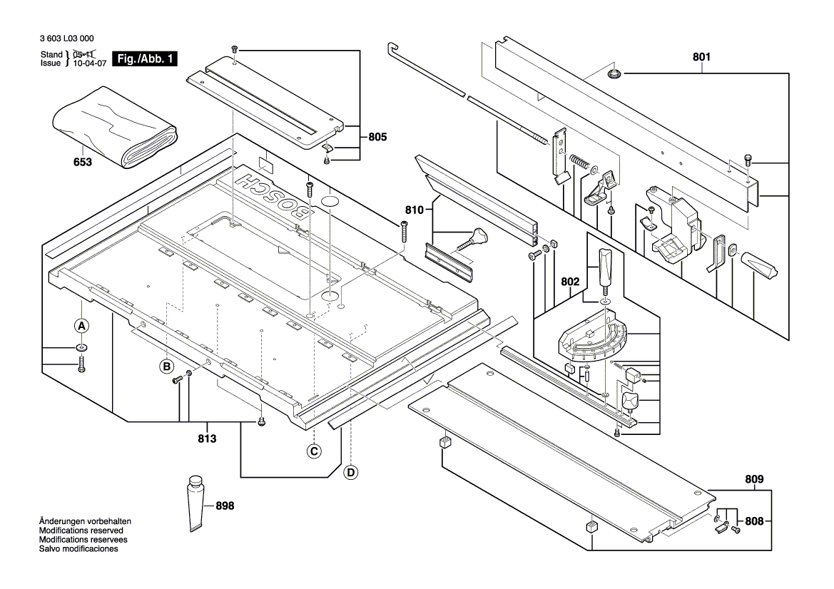 New Genuine Bosch 1609203P41 Table