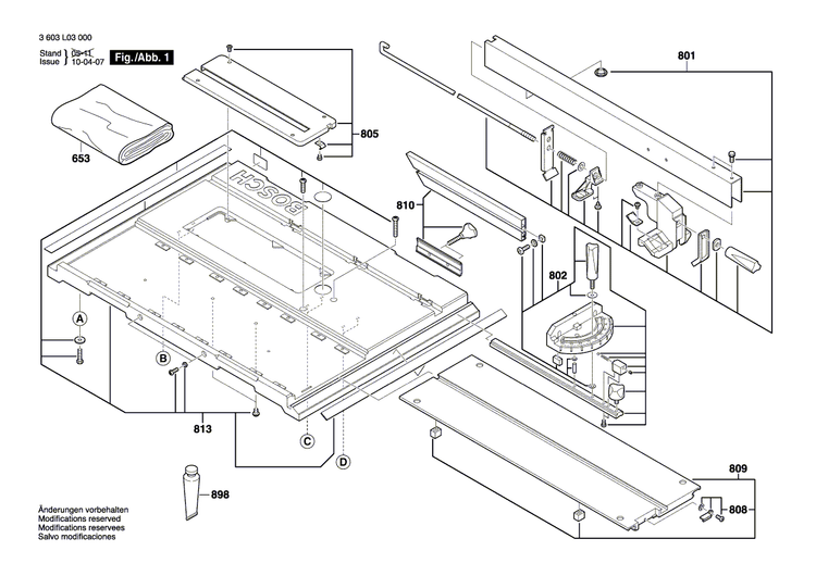 New Genuine Bosch 1609203P41 Table