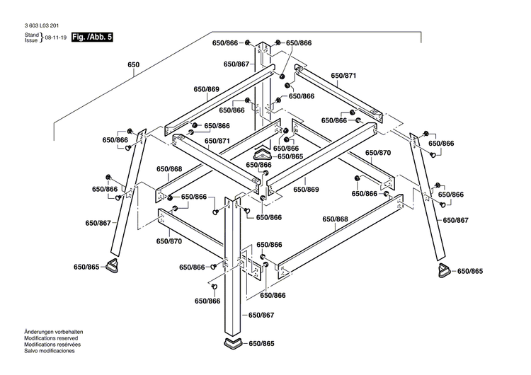 New Genuine Bosch 1609203X59 Table