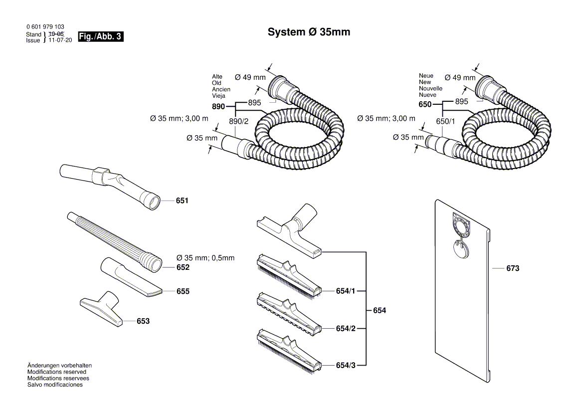 New Genuine Bosch 1609203Z25 Connecting Cable