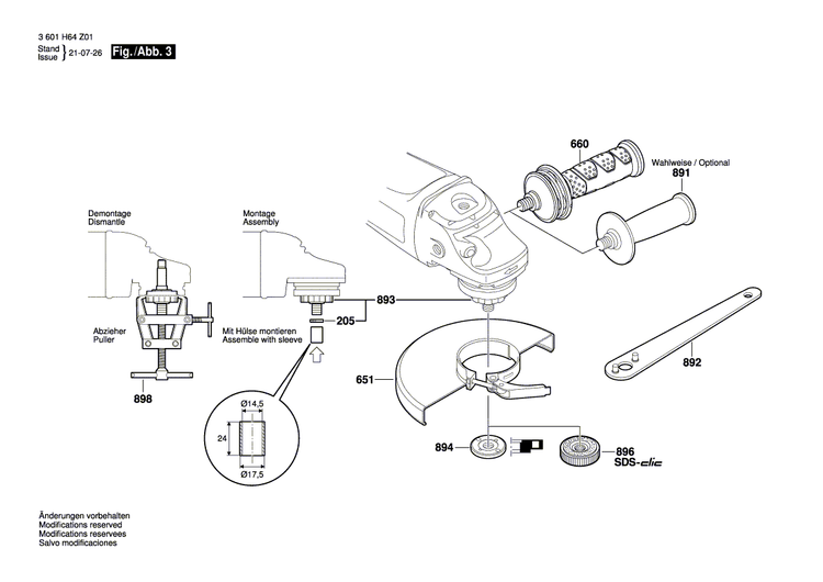 New Genuine Bosch 1609244A78 Puller