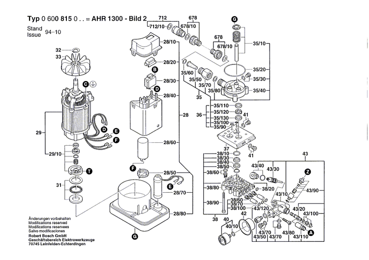 New Genuine Bosch 1609350327 Push-Button