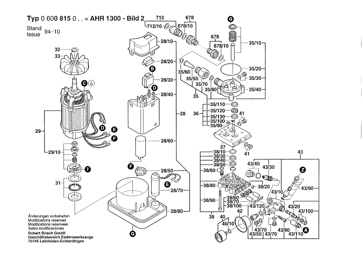 New Genuine Bosch 1609350366 On-Off Switch