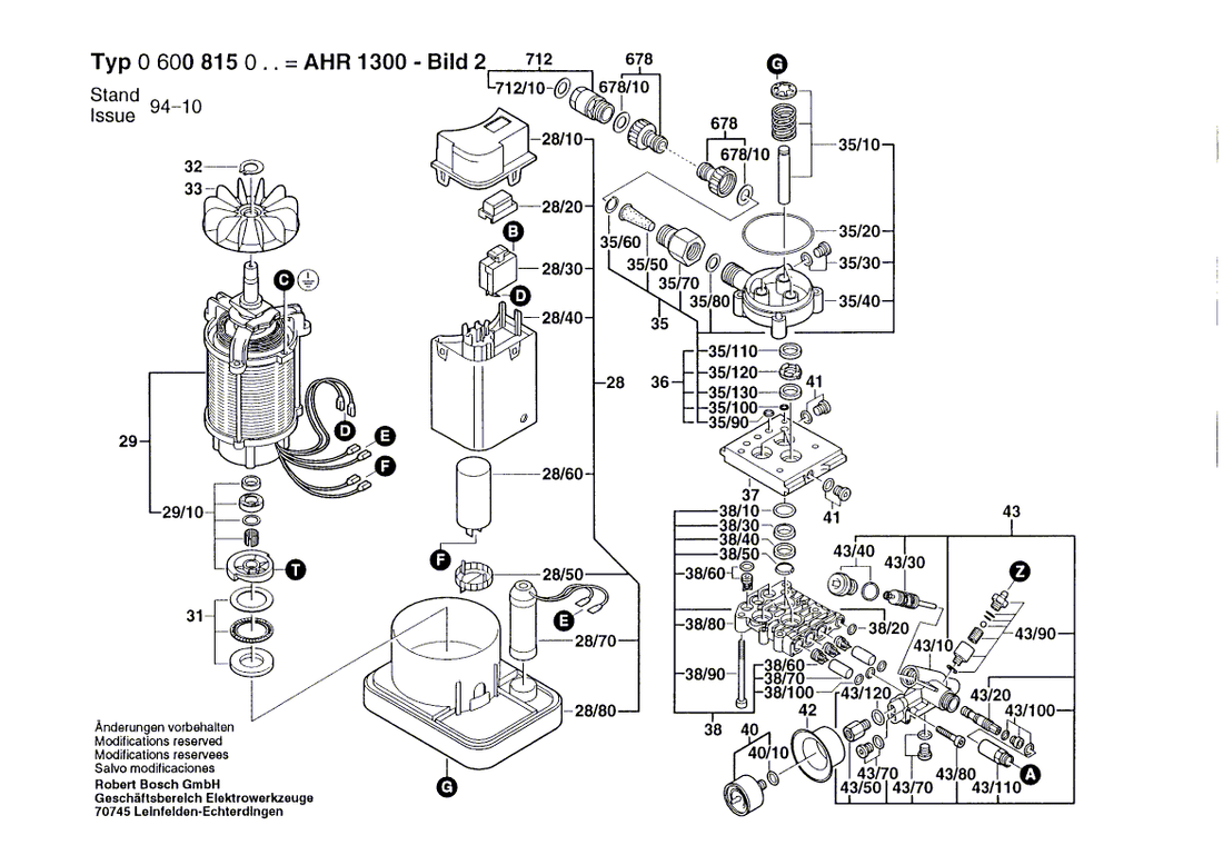 New Genuine Bosch 1609350366 On-Off Switch