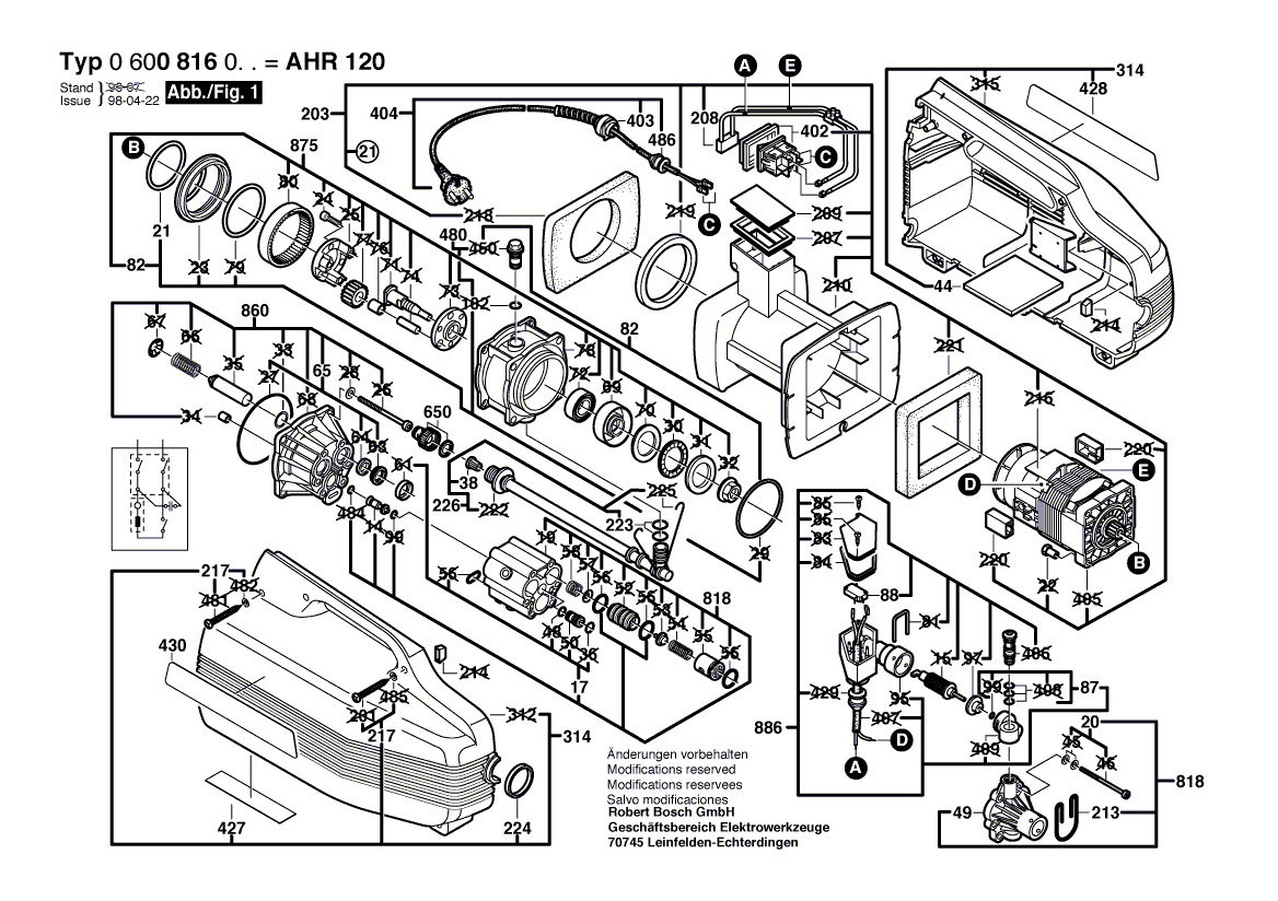 New Genuine Bosch 1609350470 Seal Kit
