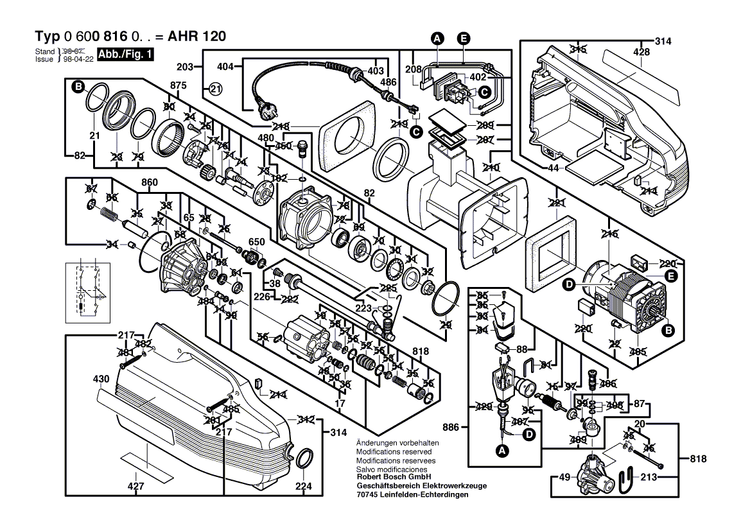 New Genuine Bosch 1609350470 Seal Kit