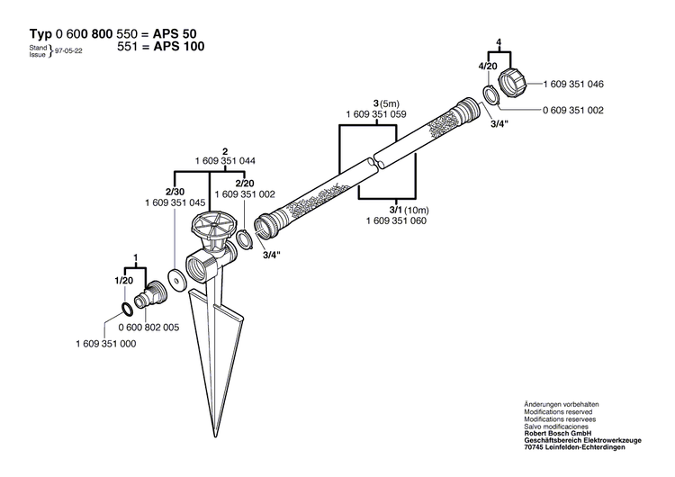 New Genuine Bosch 1609351059 Hose