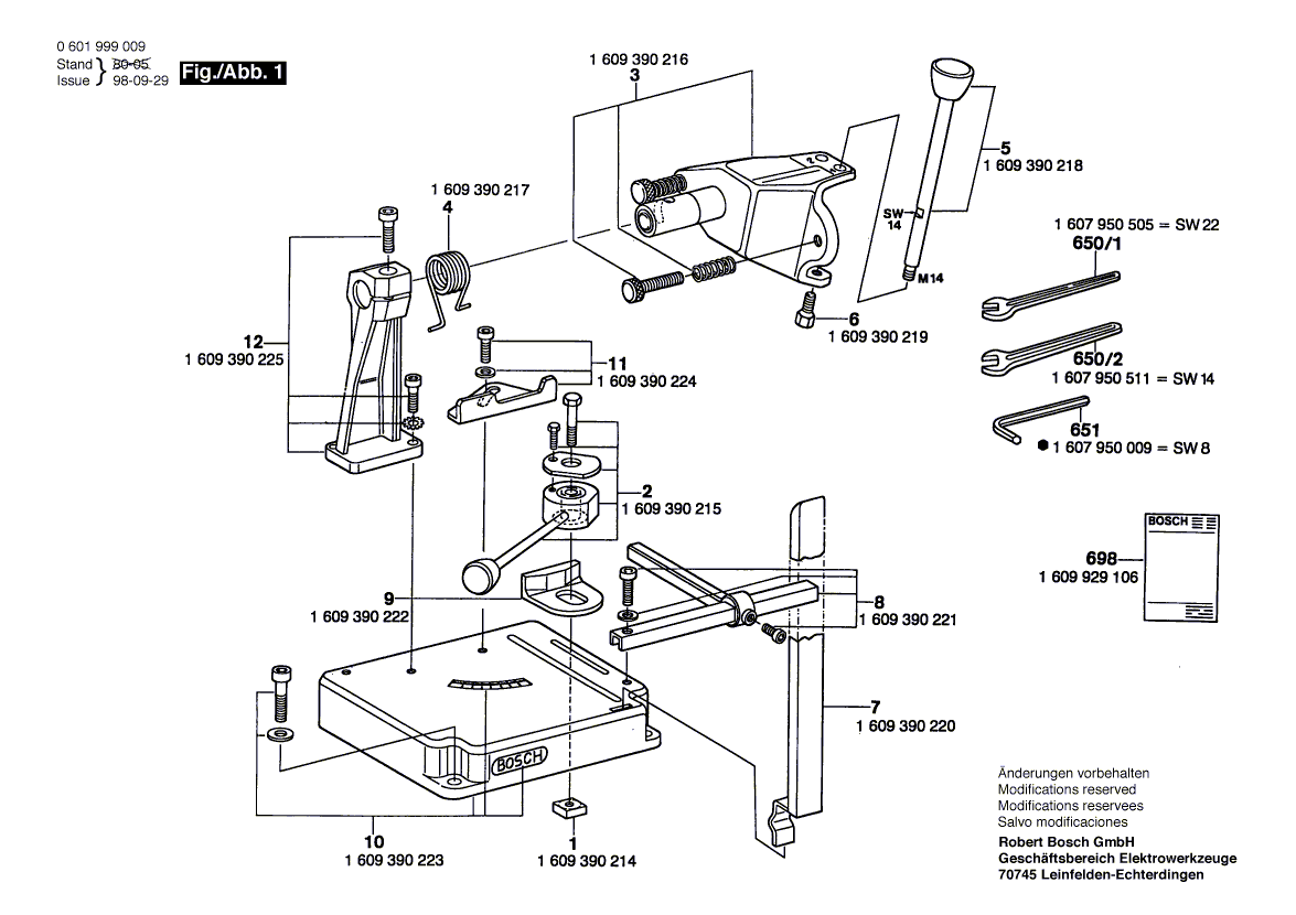 New Genuine Bosch 1609390219 Hex Screw