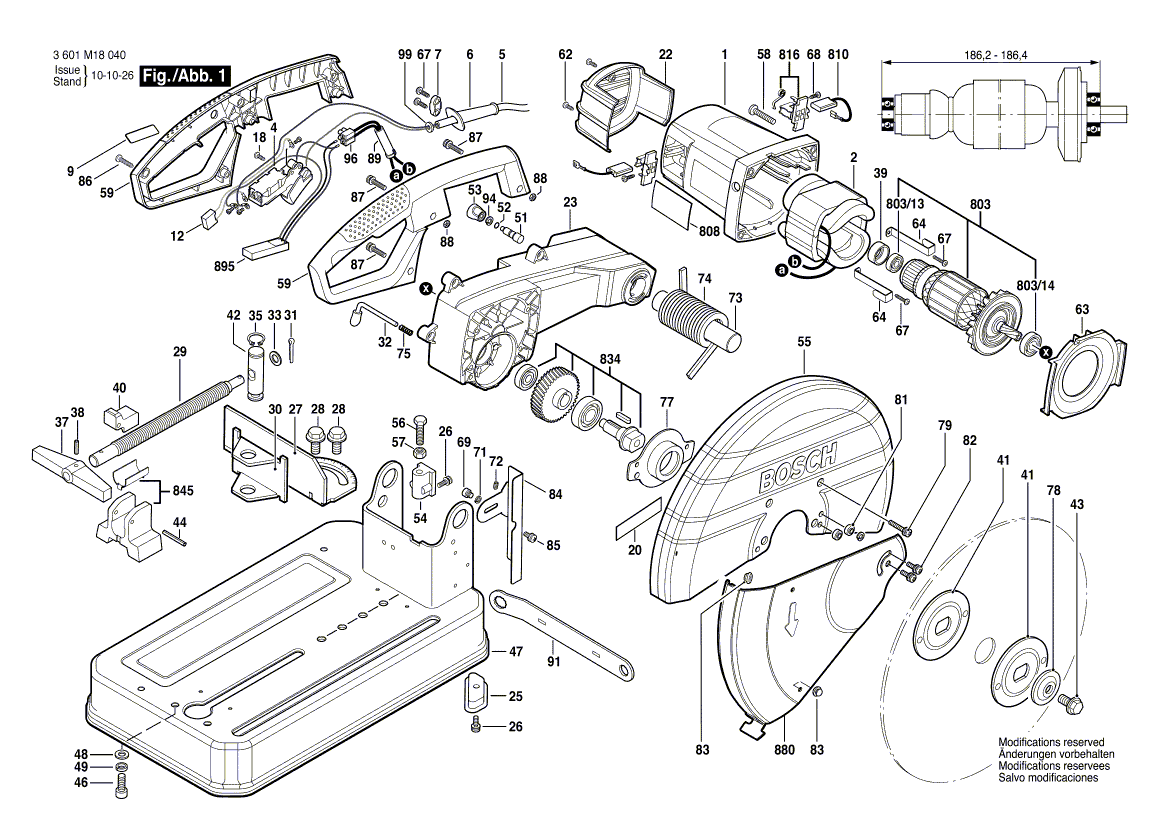 New Genuine Bosch 1609B00056 Arm