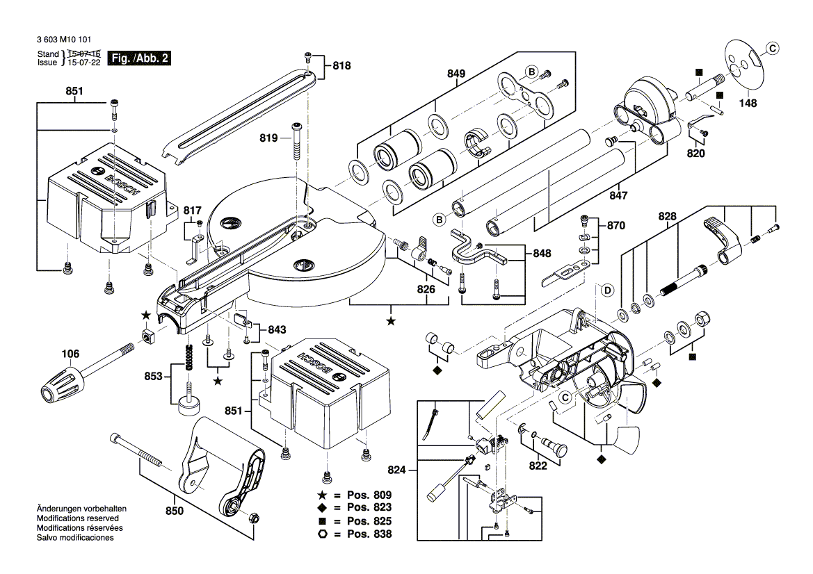 New Genuine Bosch 1609B02755 Fastening parts kit