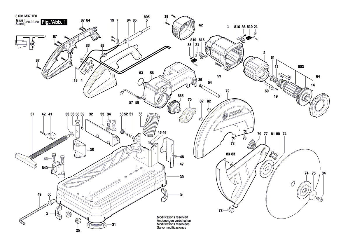 New Genuine Bosch 1609B03599 Power supply cord
