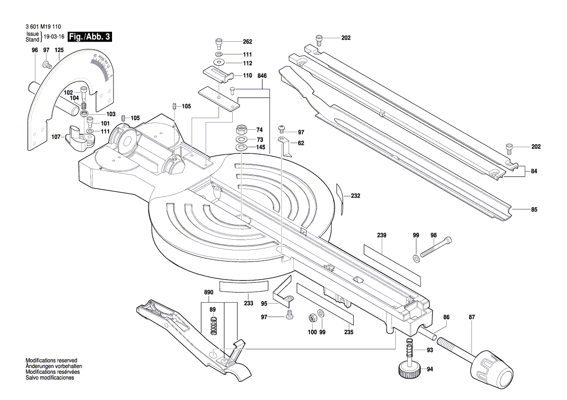 New Genuine Bosch 1609B03712 Mitre Fence