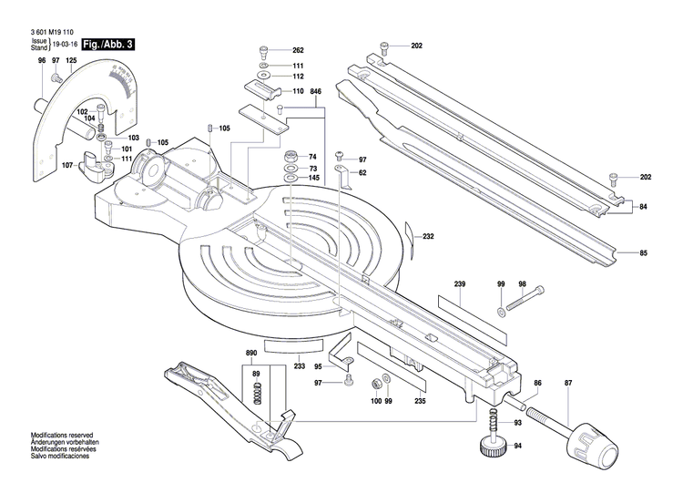 New Genuine Bosch 1609B03712 Mitre Fence