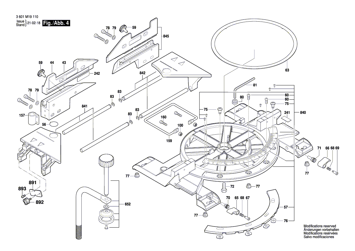 New Genuine Bosch 1609B03712 Mitre Fence