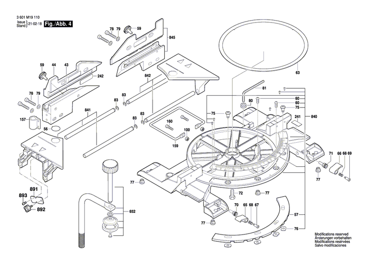 New Genuine Bosch 1609B03712 Mitre Fence