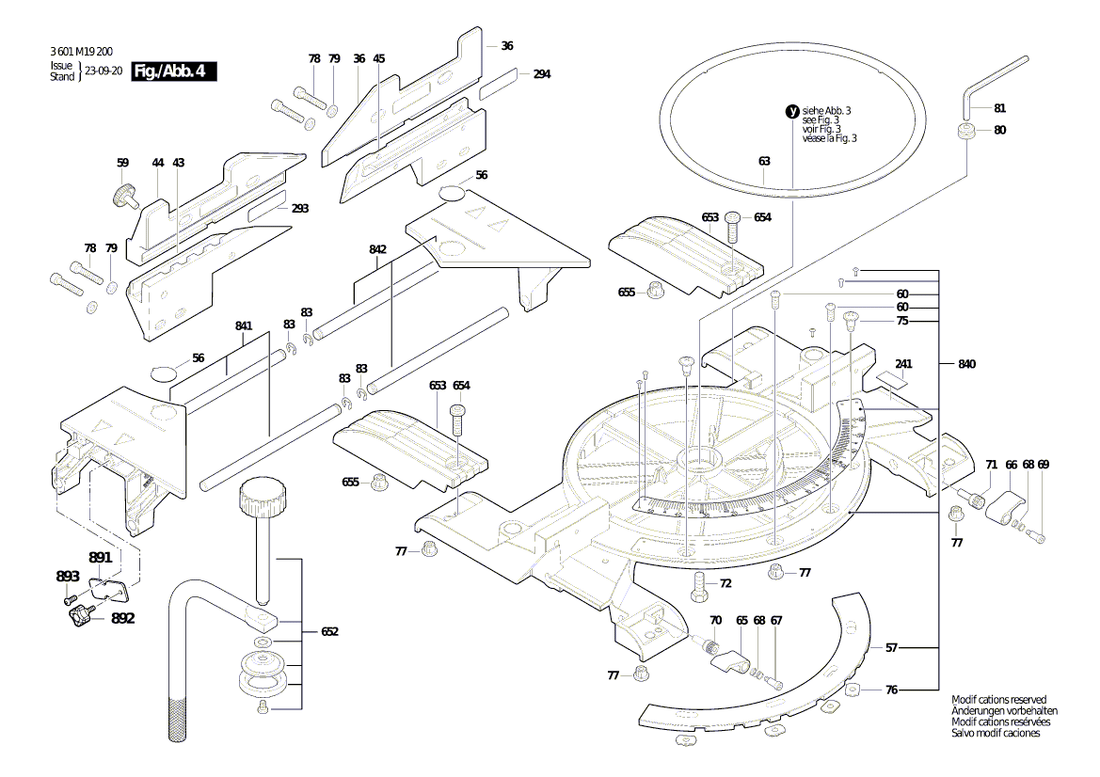 New Genuine Bosch 1609B03735 Table