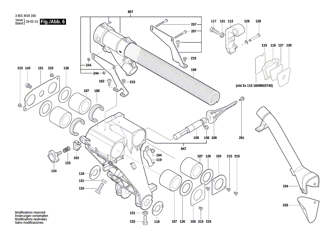 New Genuine Bosch 1609B03750 Dust Extraction
