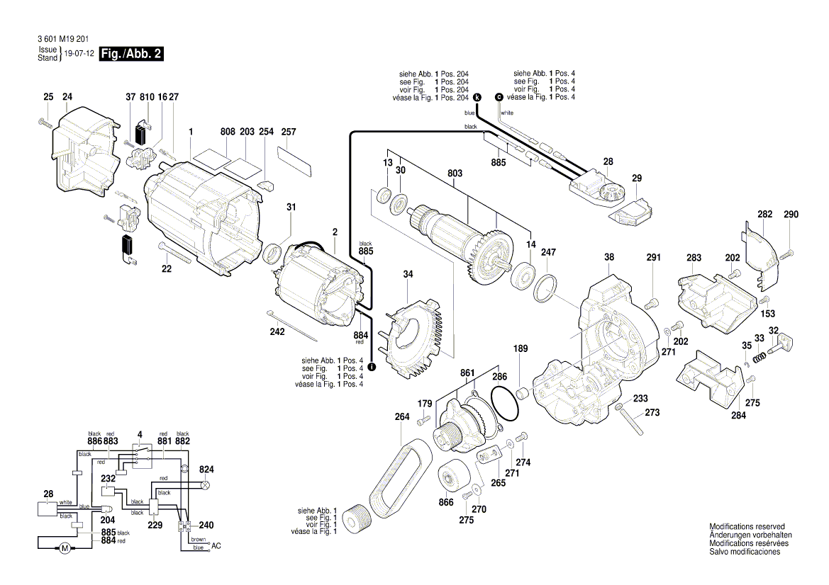 New Genuine Bosch 1609B04133 Switch Handle