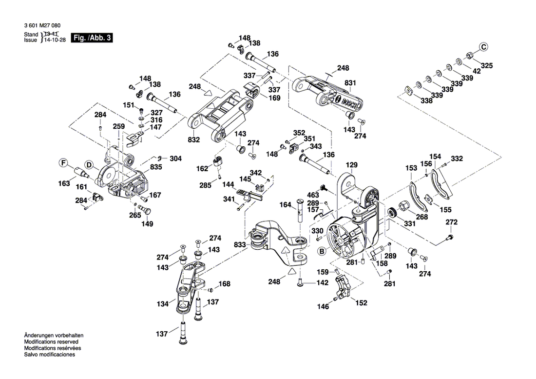 New Genuine Bosch 1609B04264 Support Plate