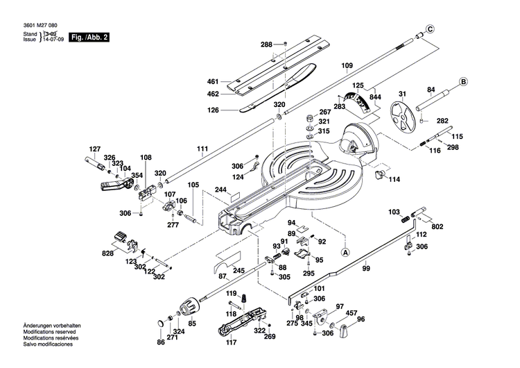 New Genuine Bosch 1609B04266 Sliding Support