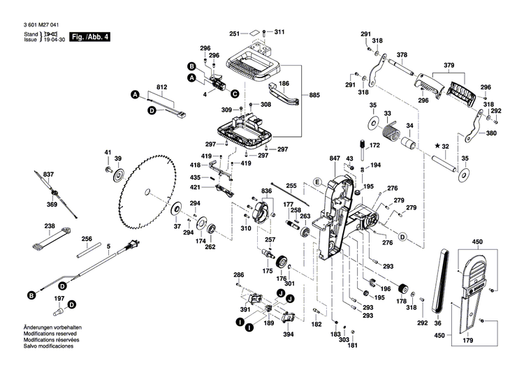 New Genuine Bosch 1609B04341 Table