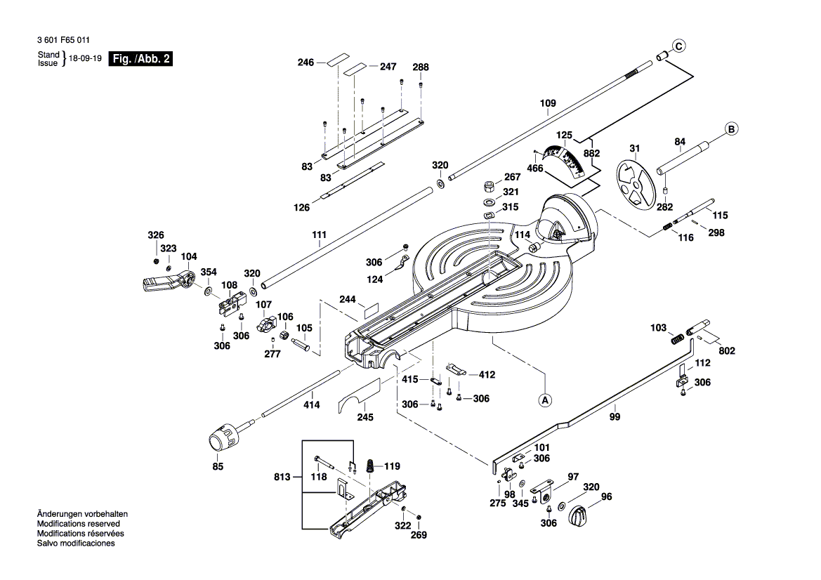 New Genuine Bosch 1609B04465 Mitre Fence