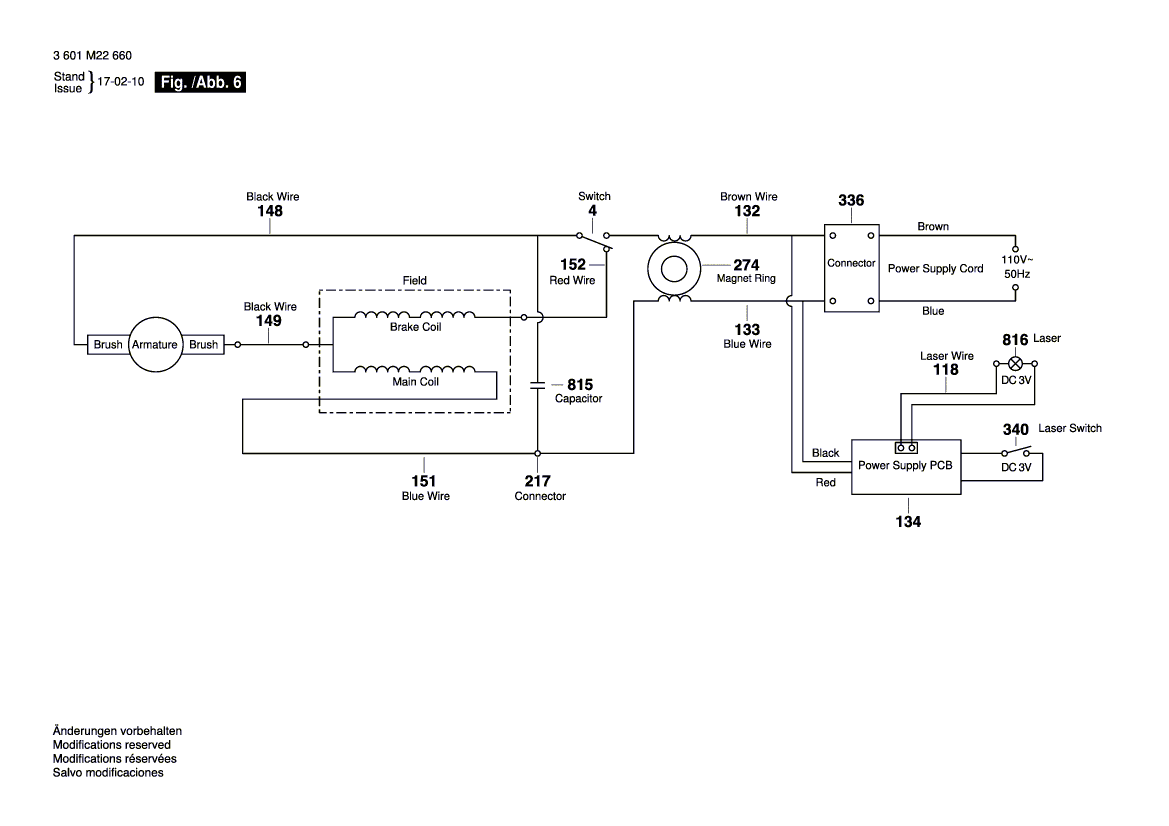 New Genuine Bosch 1609B04880 Wire