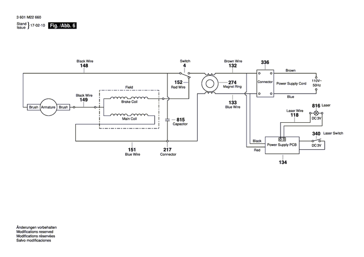 New Genuine Bosch 1609B04880 Wire