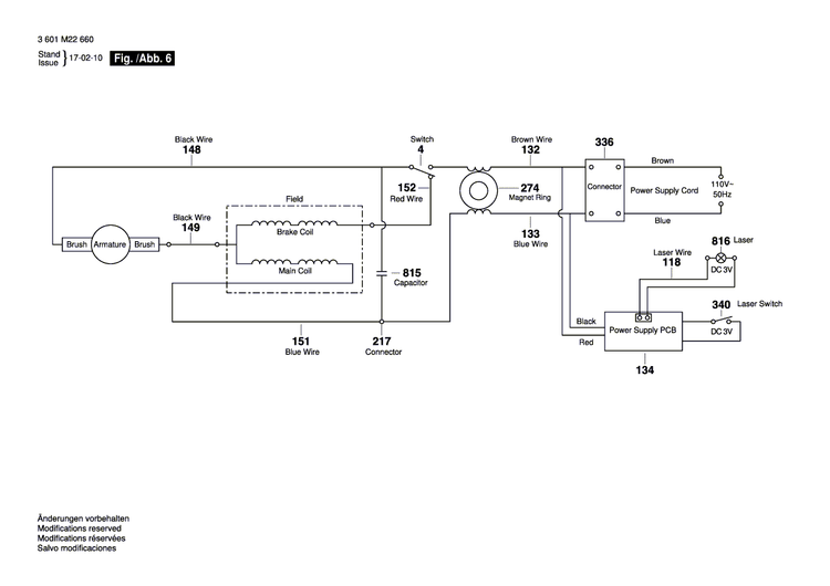 New Genuine Bosch 1609B04924 Wire