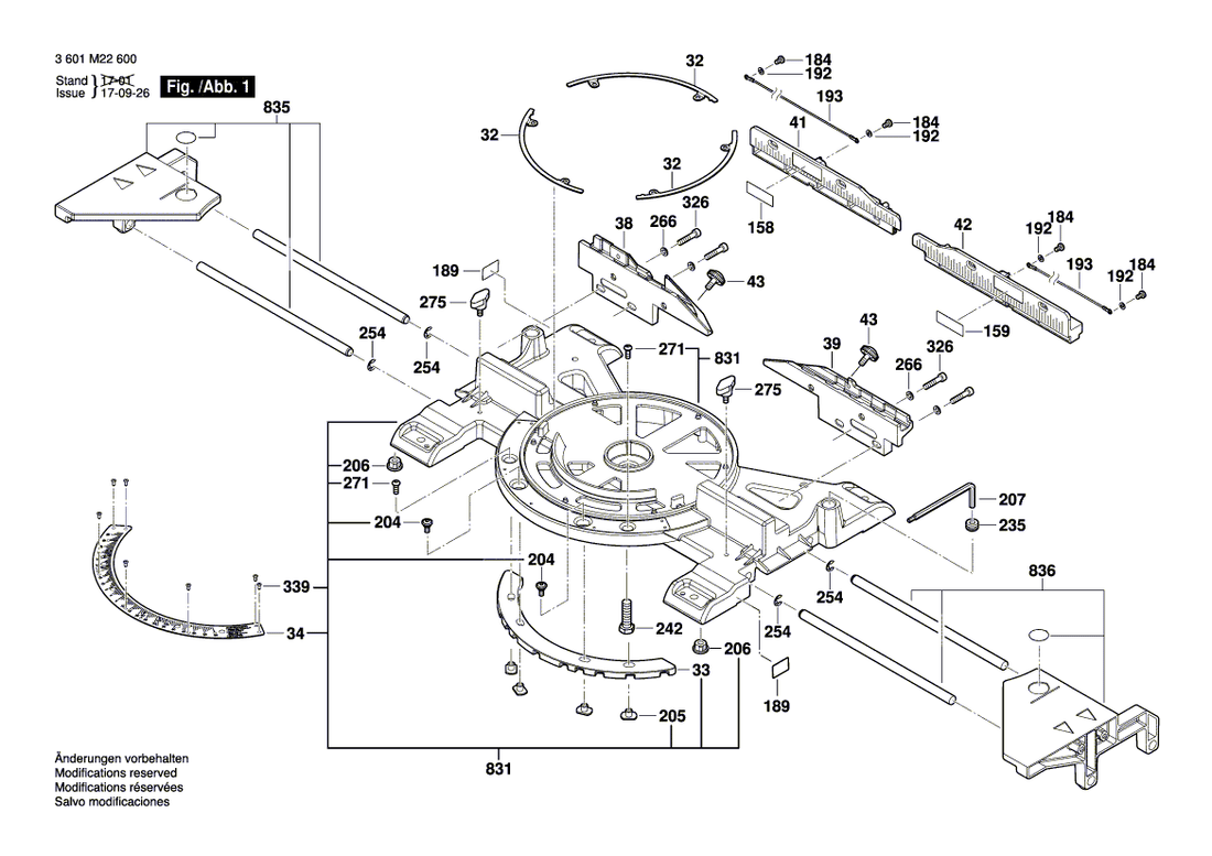 New Genuine Bosch 1609B05121 Table