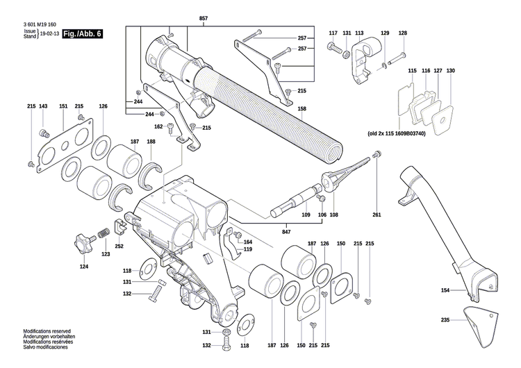 New Genuine Bosch 1609B05236 Clamping Bar