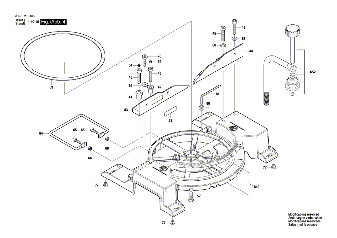 New Genuine Bosch 1609B05238 Table