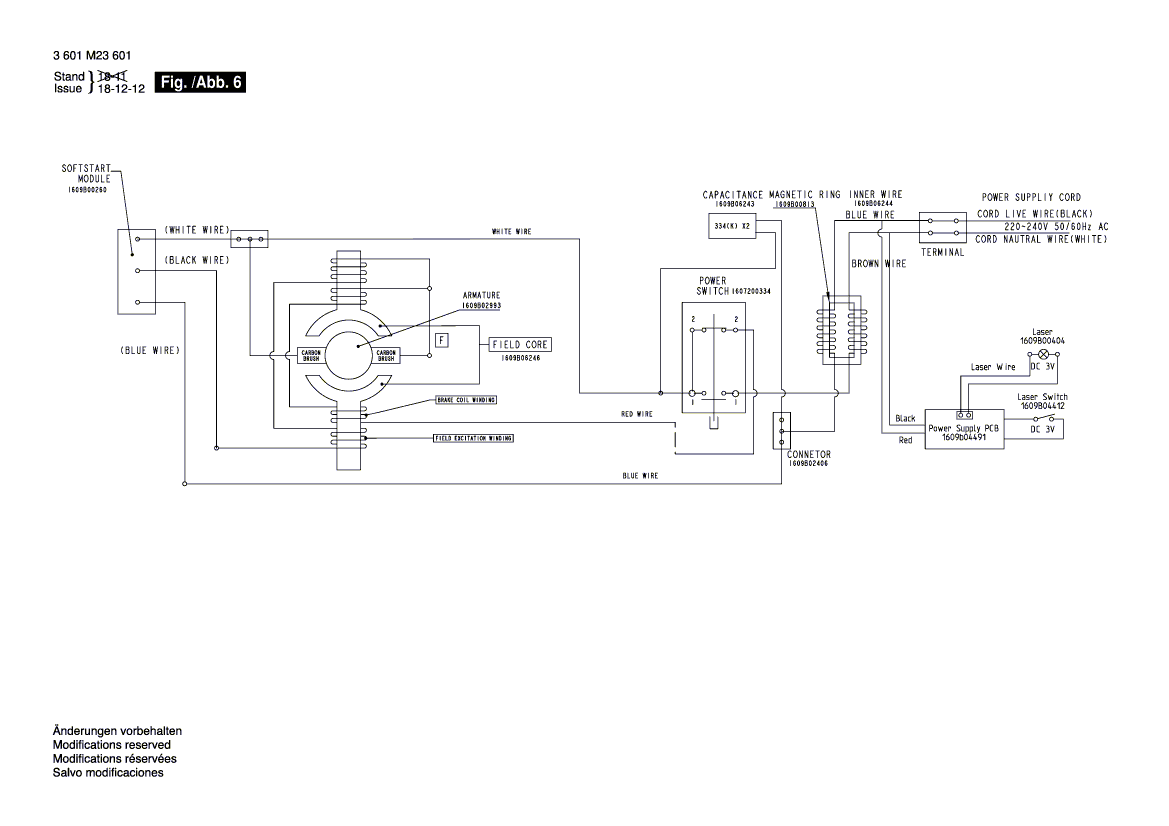 New Genuine Bosch 1609B05392 Switch