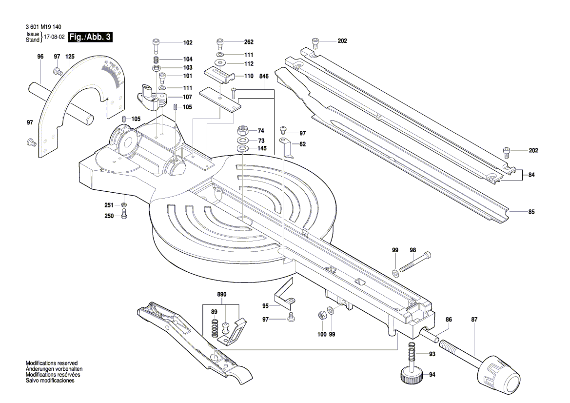 New Genuine Bosch 1609B06954 Mitre Fence