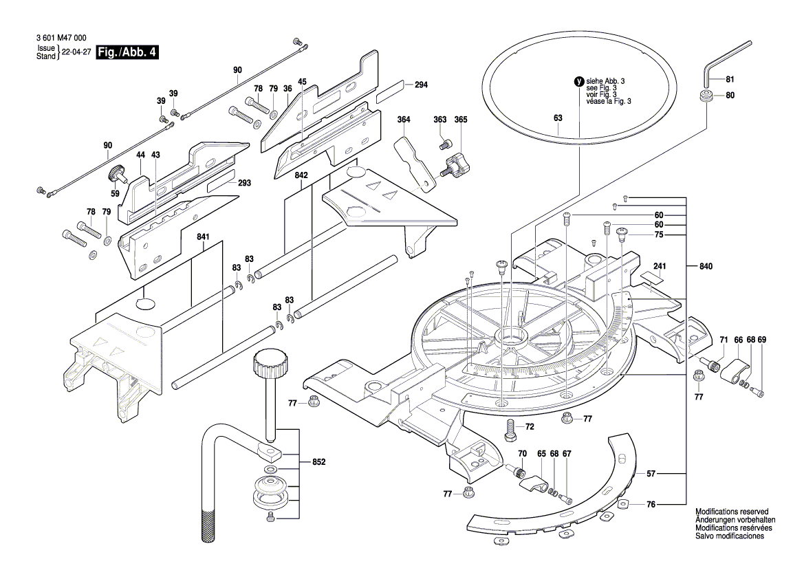 New Genuine Bosch 1609B06961 Pivot