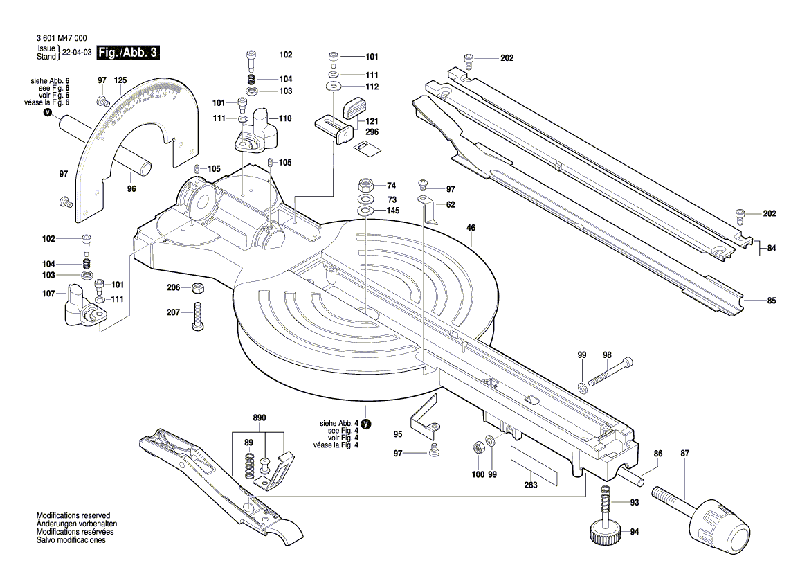 New Genuine Bosch 1609B07119 Feed Table