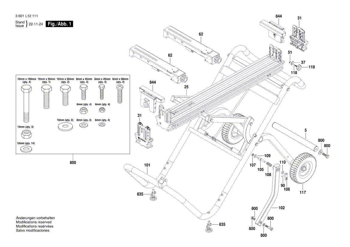 New Genuine Bosch 1609B07138 Fastening parts kit