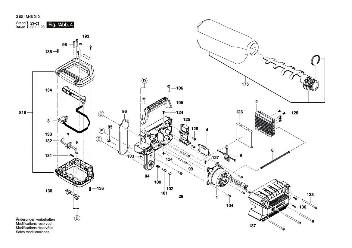 New Genuine Bosch 1609B07156 Sliding Rod