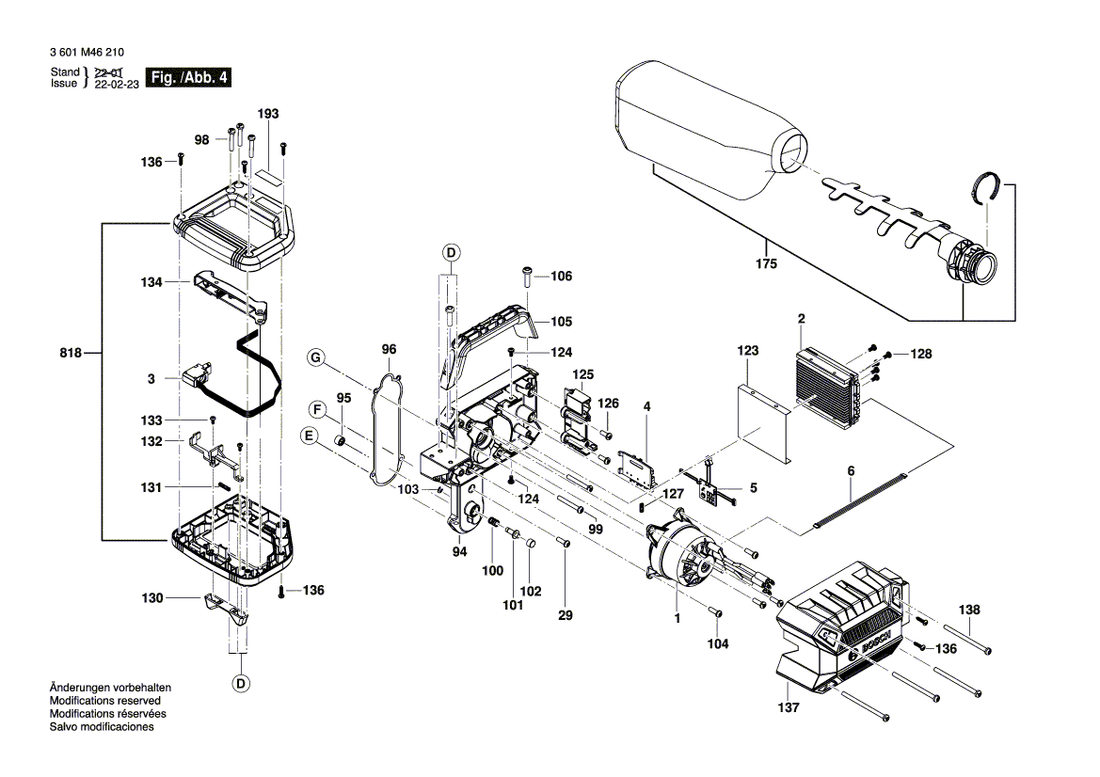 New Genuine Bosch 1609B07273 Dust Extraction