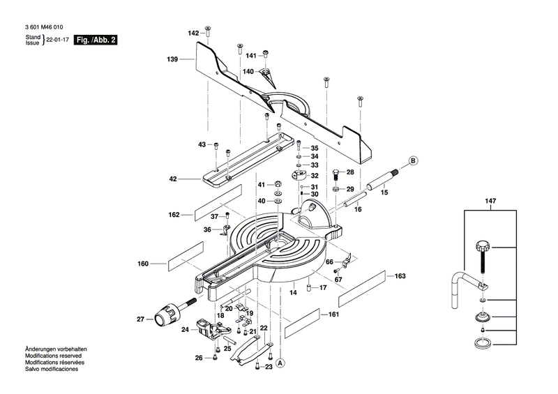 New Genuine Bosch 1609B07390 Sliding Rod