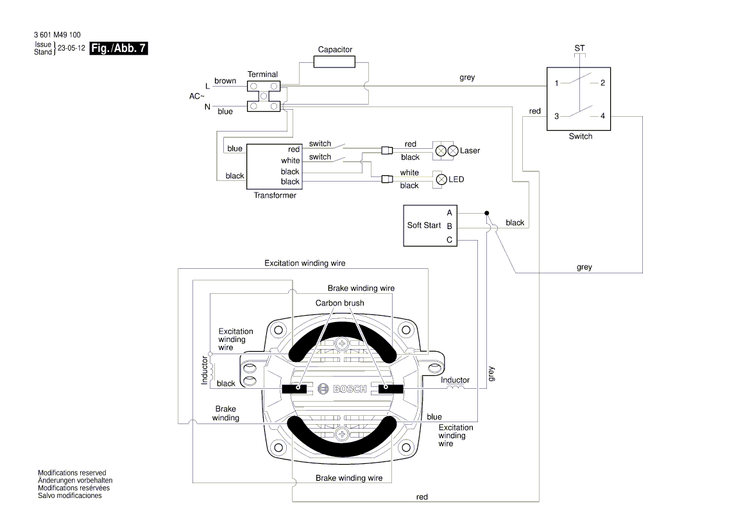 New Genuine Bosch 1609B07591 Torsion Spring
