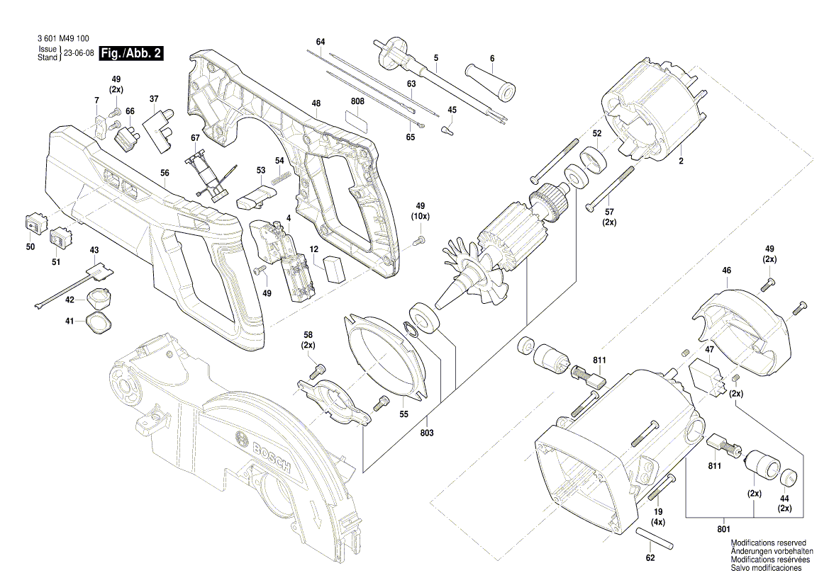 New Genuine Bosch 1609B08097 Shaft