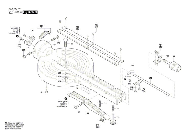 New Genuine Bosch 1609B08155 Table