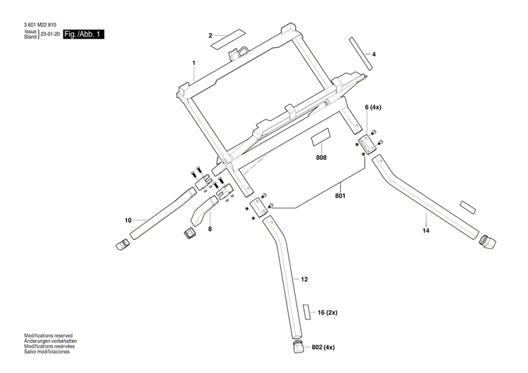 New Genuine Bosch 1609B08206 Support Frame