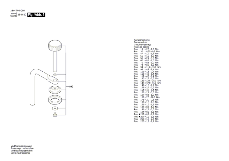 New Genuine Bosch 1609B08268 Table