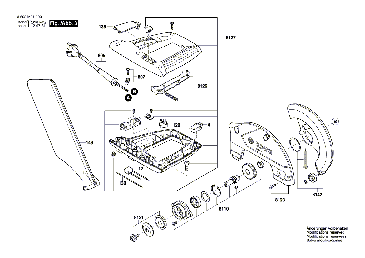 New Genuine Bosch 1609BP7170 Motor Housing