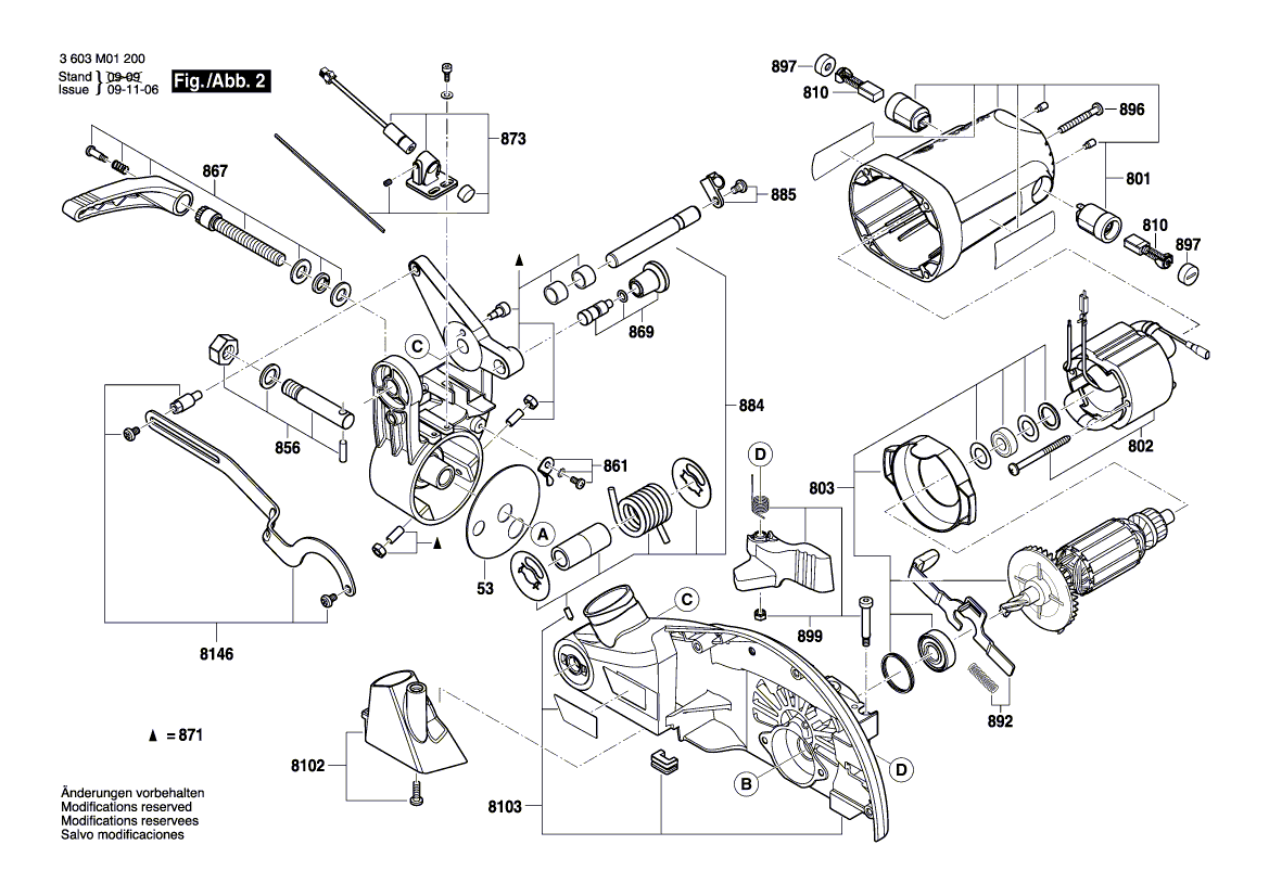 New Genuine Bosch 1609BP7184 Handle Bar