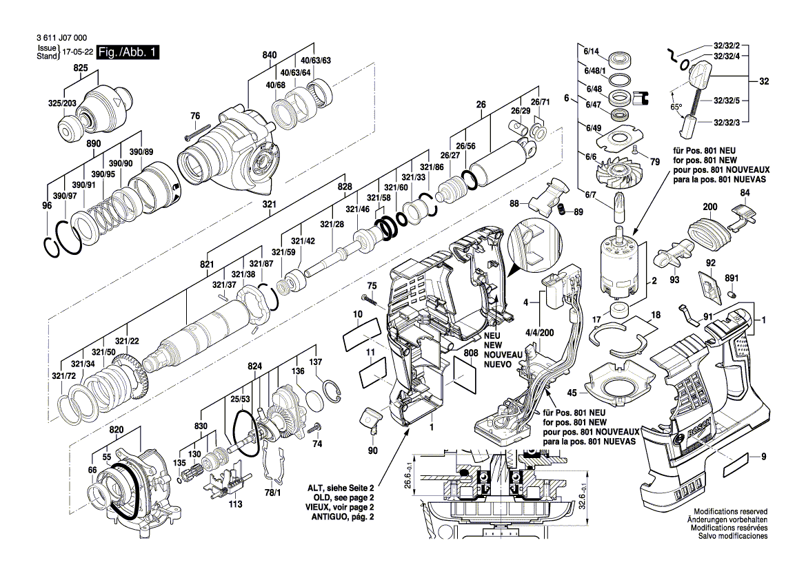 New Genuine Bosch 1610591055 Air-Deflector Ring