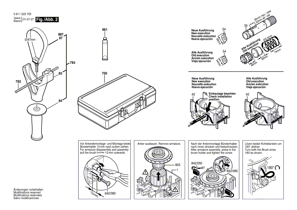 New Genuine Bosch 1613100020 Straight Pin